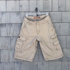 Tan Lee Dungarees Cargo Shorts Boys 16 regular EUC